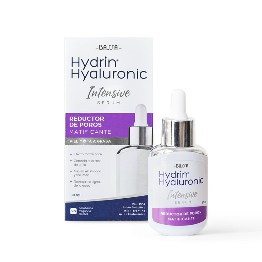 HH iNTENSIVE SERUM Reductor de poros - frontal Bassa Hydrin Hyaluronic Intensive Serum Reductor de Poros Matificante x 30ml - Imagen 1