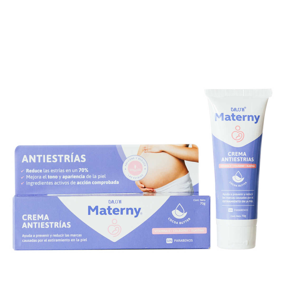 Maternny Antiestrias copy Bassa Materny Antiestrías Crema x 70gr - Imagen 1