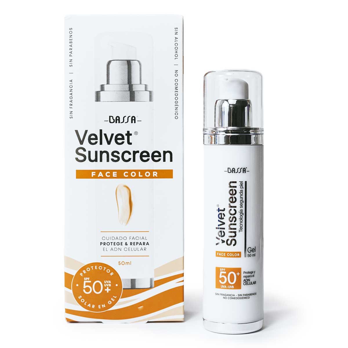 velvet-face-nuevo1200x1200 Bassa Velvet Sunscreen Face Color Bloq Solar x 50ml - Imagen 1